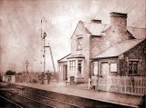 Station Master Joseph Chambers outside Spondon Station (Dated Dec. 1865)