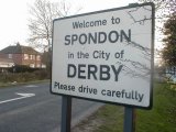 "Welcome to Spondon" sign