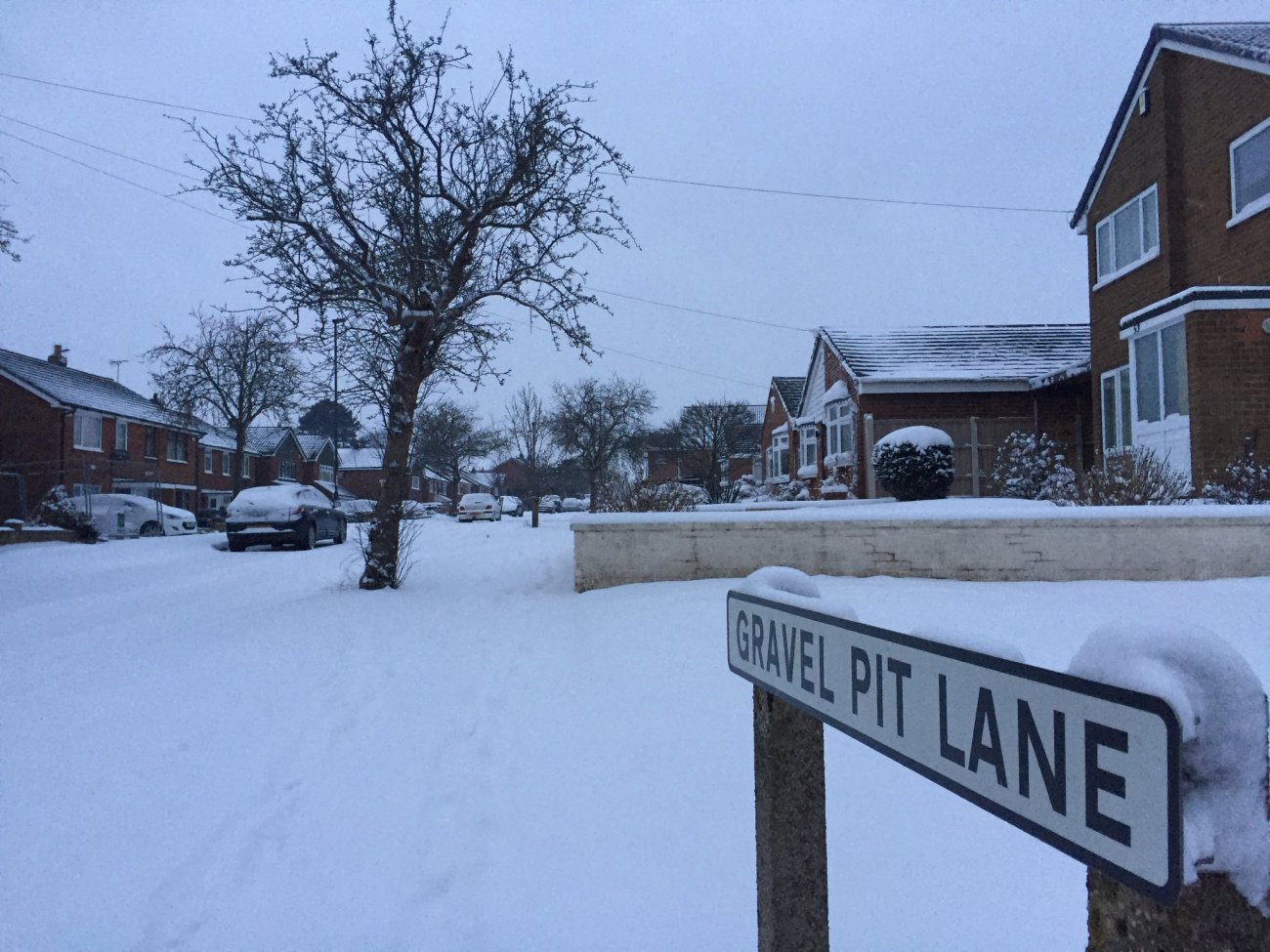 Photograph of Gravel Pit Lane under snow