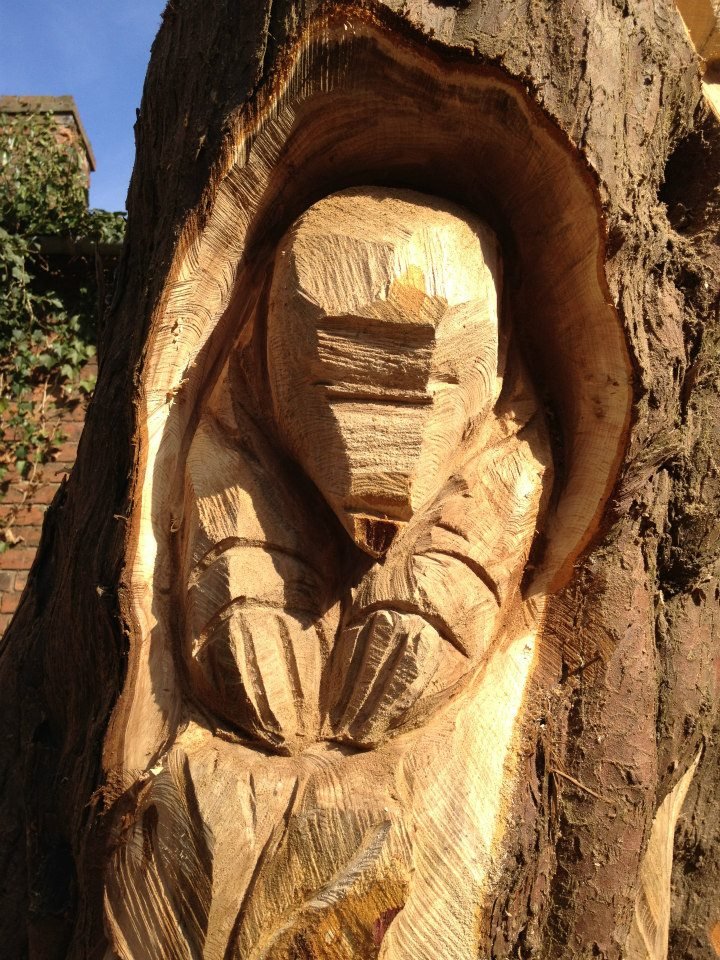 Photograph of Sensory Garden tree carving - close up 2