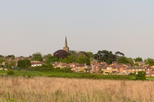 Photograph of View of St Werburgh's spire from the West Meadows LNR