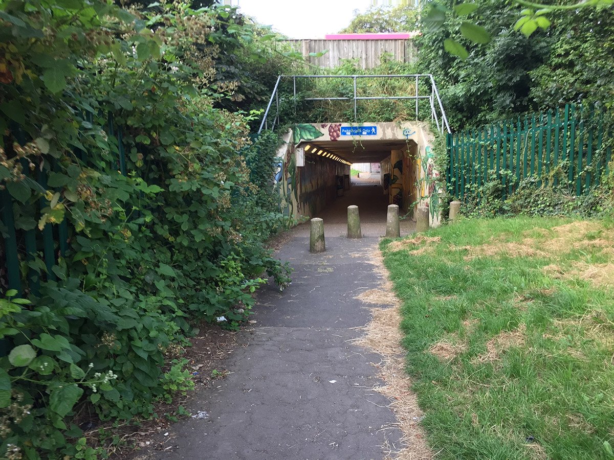 Photograph of A52 tunnel bypass entrance